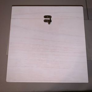 White wooden card box